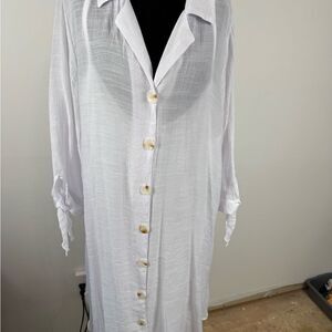 Mlle Gabrielle Light white Textured Fabric dress